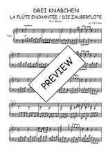 Téléchargez l'arrangement pour piano de la partition de W.A.-Mozart-Drei-Knabchen-quintet-de-La-flute-enchantee en PDF